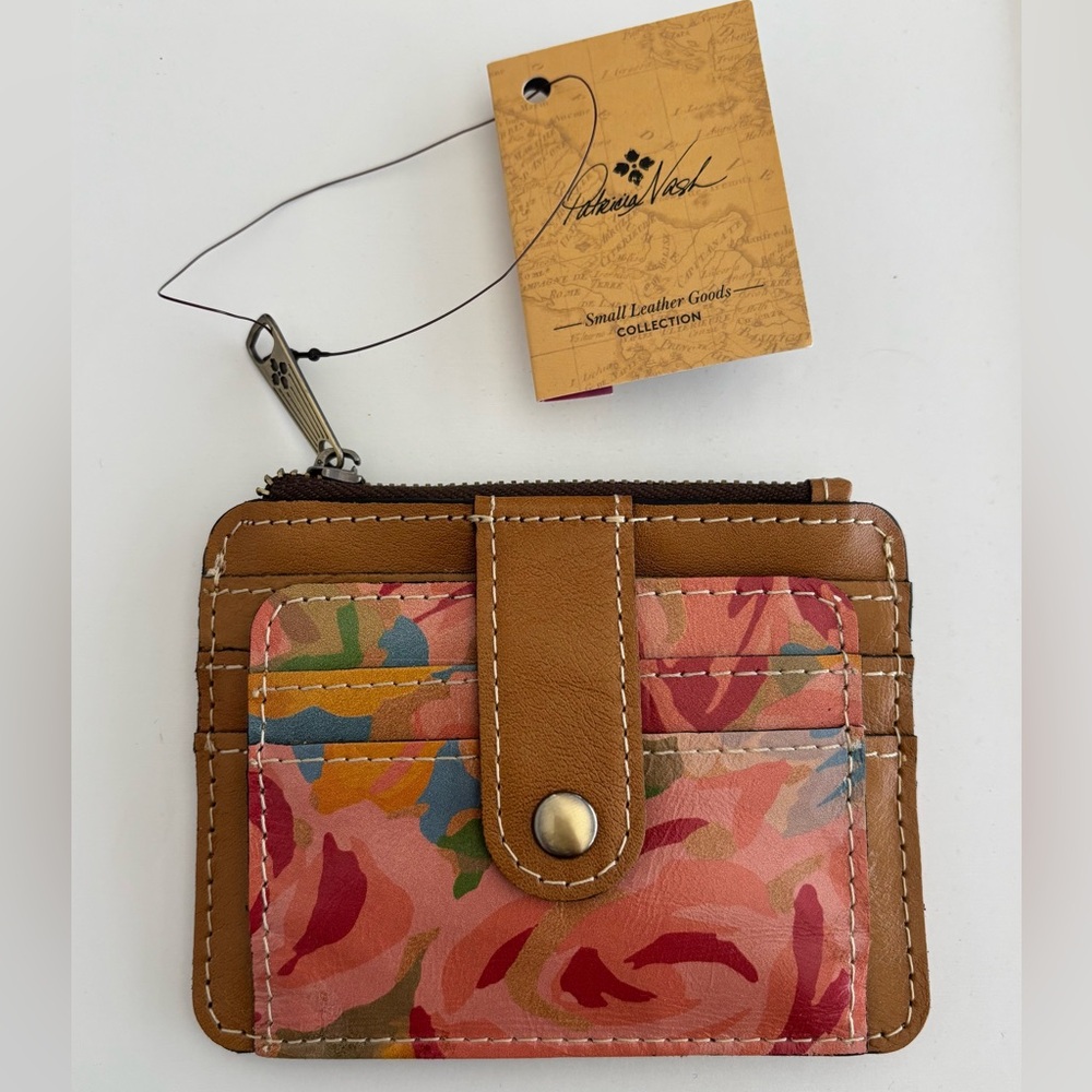 NWT Patricia Nash Cassis Citrus Rose Floral ID Case Card Wallet